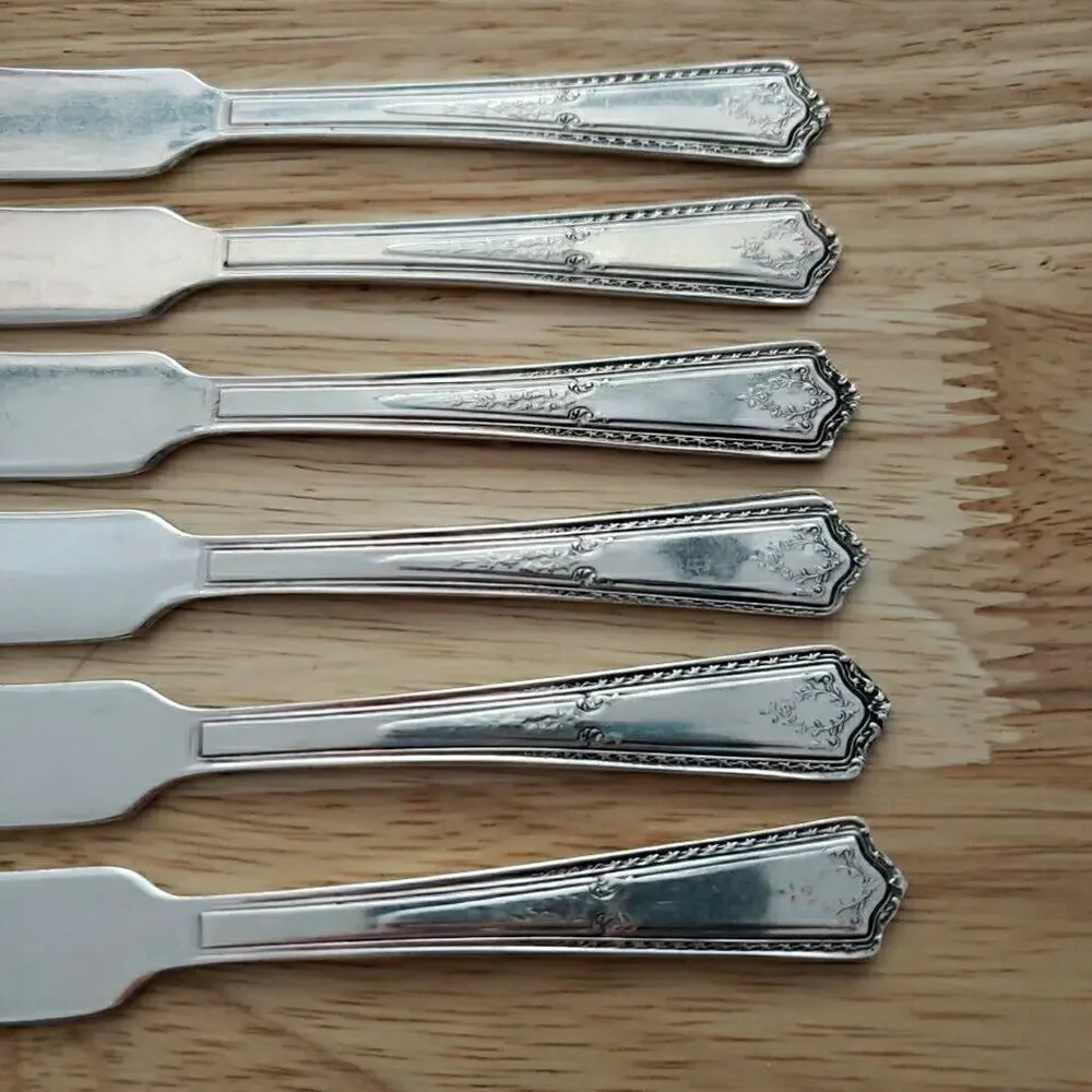 Society Deluxe Bridal Flowers Set of 6 Flat Butter Knives 5.75